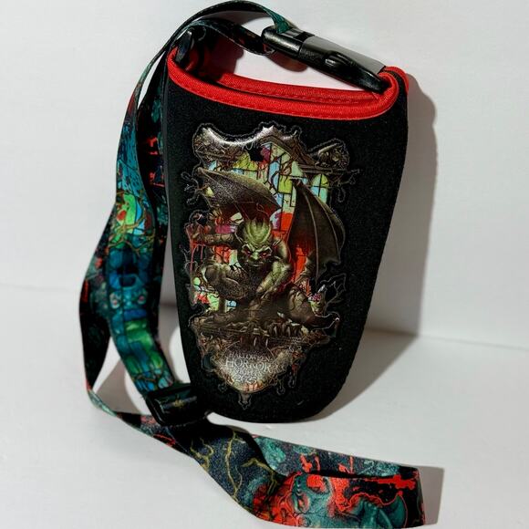 Neoprene Beverage Holder Halloween Horror Nights Universal Studios Black Red - Picture 1 of 3